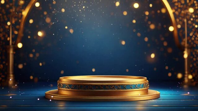 colorful glittering sparkling animated empty display podium for luxury product presentation Seamless looping time-lapse virtual 4k video animation background