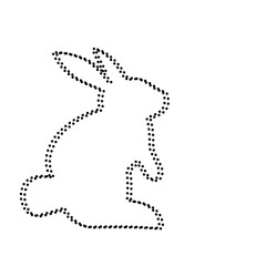 Dotted Line Drawing Of Bunny