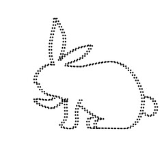 Dotted Line Drawing Of Bunny