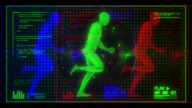 Human Figure Running RBG Digital Screen