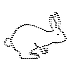 Dotted Line Drawing Of Bunny