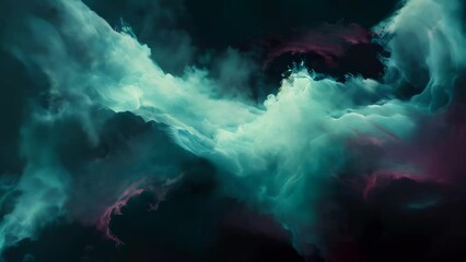 Blue and red smoke rising against a dark background, creating an artistic atmosphere with contrasting colors.
