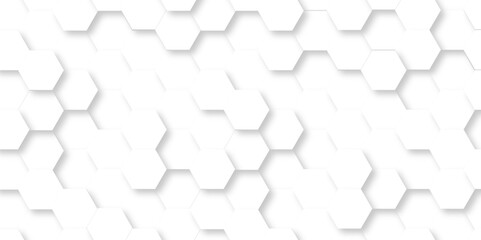 	
Abstract modern Background with white lines 3d Hexagonal structure futuristic white background and Embossed Hexagon , honeycomb white Background ,light and shadow ,Vector.