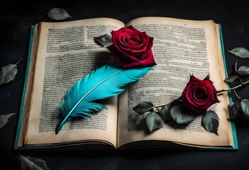 old book and feather