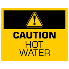 Obraz premium Caution Hot Water, sticker vector