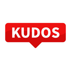 kudos Text In Red Rectangle Shape For congratulations appreciation Social Media Business Marketing Information Announcement
