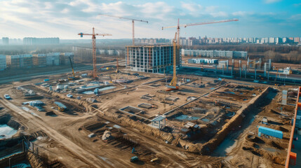 building under construction, industrial development, construction site engineering
