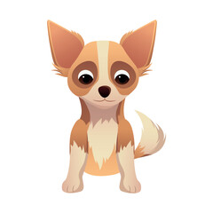 Dog of colorful set. This illustration feature a lively depiction of a puppy in a vibrant cartoon style, set against a white background. Vector illustration.