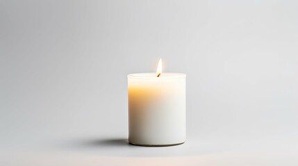 Fototapeta na wymiar light candle white background