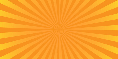 Seamless modern orange sunburst and ray background.