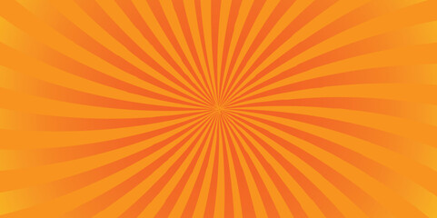 Fototapeta premium Seamless modern orange sunburst and ray background.