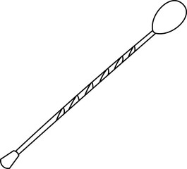 Stirring Spoons Outline Illustration Vector