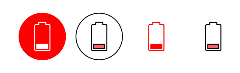 Battery icon set illustration. battery charging sign and symbol. battery charge level