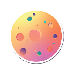 Space sticker of colorful set. This charming cartoon design present a cosmic planet in a sticker-style format that adds flair to any environment. Vector illustration.