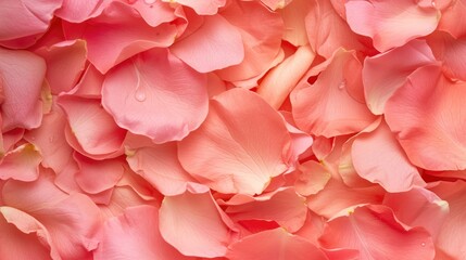Pink Rose Petals in Soft Focus for Romantic Background.