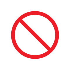 Warning Prohibition symbol, stop traffic symbol, Prohibition sign, flat style. red Prohibition sign for your web site design, logo, app, UI