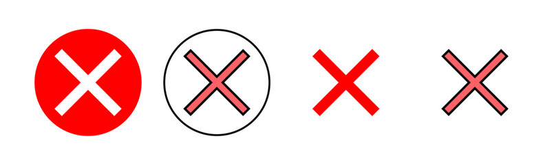 Close icon set illustration. Delete sign and symbol. cross sign