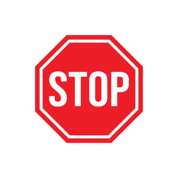 Traffic regulatory warning stop symbol, stop traffic symbol, red stop sign, flat style. red stop sign for your web site design, logo, app, UI
