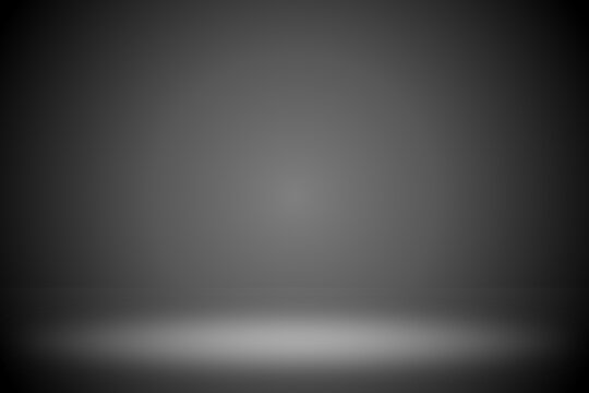 Studio background in dark grey gradient color,Smooth blur background like in a room with spot lights shining on the floor or on the stage,Vector illustration