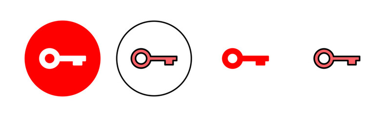 Key icon set illustration. Key sign and symbol.
