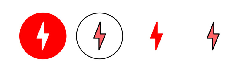 Lightning icon set illustration. electric sign and symbol. power icon. energy sign - obrazy, fototapety, plakaty