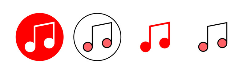 Music icon set illustration. note music sign and symbol
