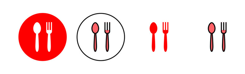 spoon and fork icon set illustration. spoon, fork and knife icon vector. restaurant sign and symbol