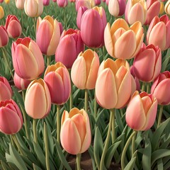 Delicate spring tulip flowers that will add freshness and beauty to your design.