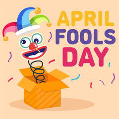 vector flat style april fools day illustration design