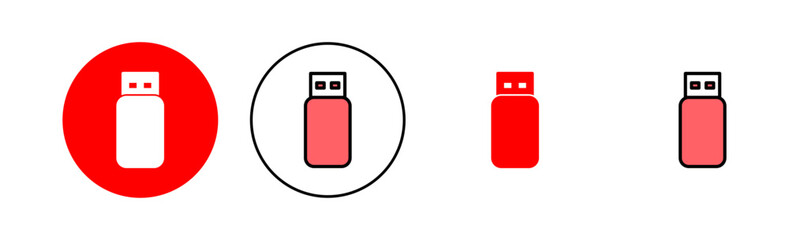 Usb icon set illustration. Flash disk sign and symbol. flash drive sign.