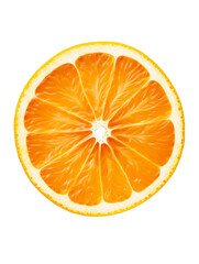 Slice of orange isolated on transparent background. Top view.