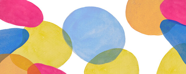 明るくカラフルで元気の出るインパクトのある水彩テクスチャ背景素材フレーム