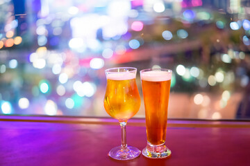 イルミネーションとビール