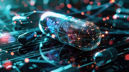 AI technology concept of a medicine pill for future healthcare