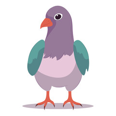 Dove of colorful set. This adorable depiction of a street dove, portrayed in a colorful and whimsical style that adds charm and character to any setting. Vector illustration.