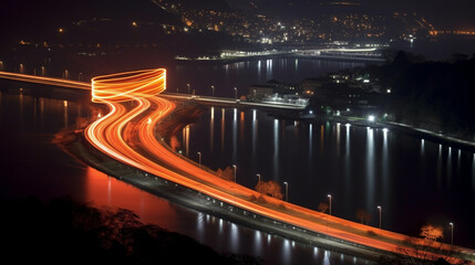 traffic on the bridge  high definition(hd) photographic creative image