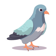 Dove of colorful set. This design feature a street dove in a colorful style, where every brushstroke captures the essence of its beauty and grace. Vector illustration.