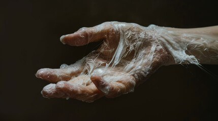 Dry hands peeling skin on hand and fingers. air allergy, chemical allergy.Dermatitis. Eczema
 - obrazy, fototapety, plakaty