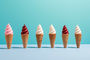 Ice cream cones standing alone. Generative AI