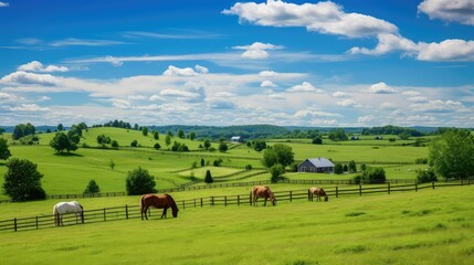 Fototapeta na wymiar equestrian kentucky horse farm