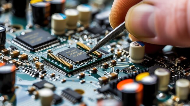 Detailed photos of processor installation using tweezers.