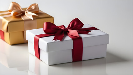 Obraz na płótnie Canvas Minimalist gift box with ribbon.