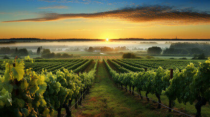 Naklejka premium vineyard at sunset high definition(hd) photographic creative image