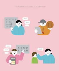 Occupation vector illustration set_teacher