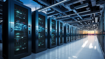 Naklejka premium Data center server room