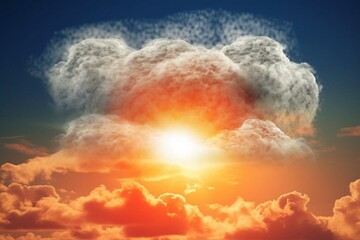 Weather forecast cloudy period heat idea. Generative AI - obrazy, fototapety, plakaty