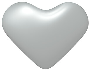 3d grey heart shape