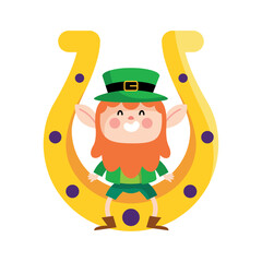 saint patricks day leprechaun and horseshoe