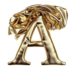 A in the style of Gold shiny and luxurious, PNG image, transparent background.