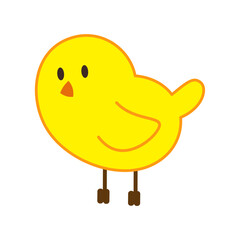 Cute easter yellow chick. Vector image